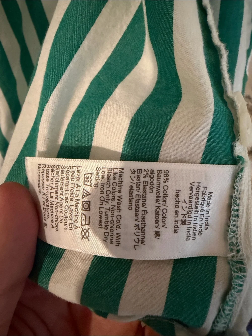 Green & White Striped Button-Up Shirt